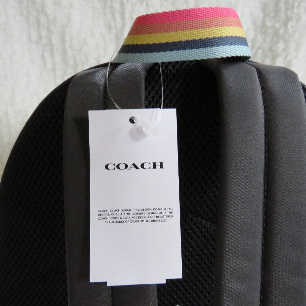 Coach Colorblock Court Backpack (Green/Light Teal) - Picture 6 of 6
